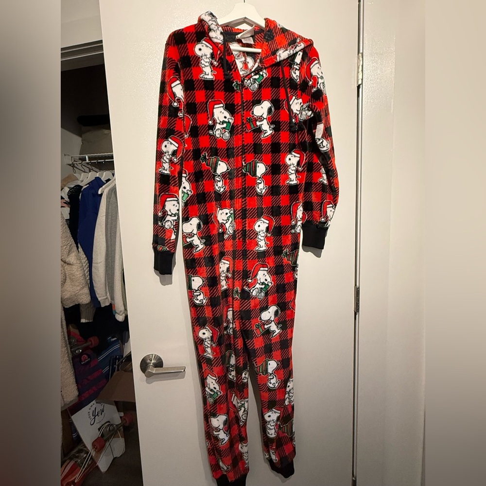 munki munki Red Plaid Kids Footie with Cartoon Design